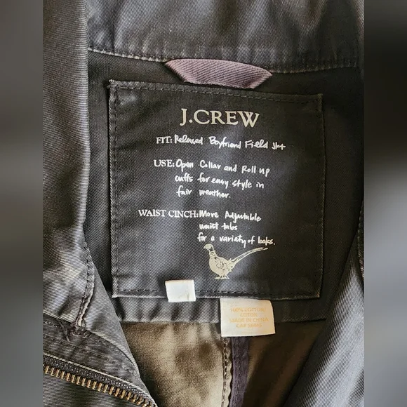 J. Crew Jacket Women's GreenDark Moss Downtown Field ZipSnaps Wax Shell Sz SMALL - Picture 6 of 10